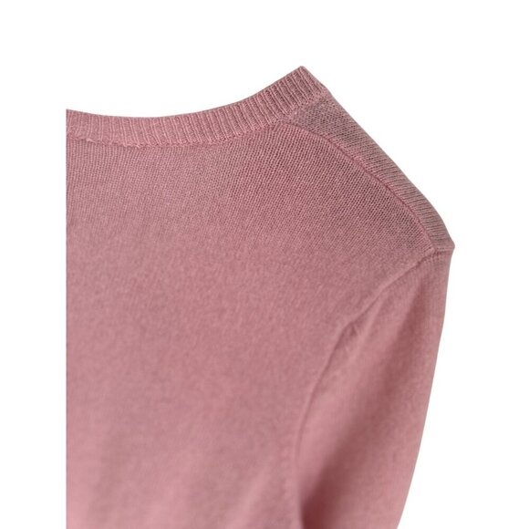 Minnie Rose 100% Cashmere Pink V-Neck Long Sleeve Womens Sweater Size S - Picture 4 of 6